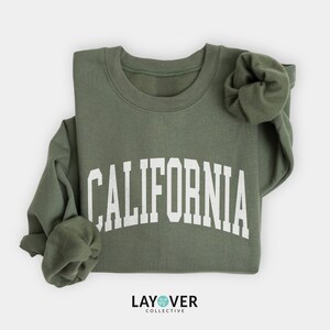 California Crewneck Sweatshirt, West Coast Travel Souvenir