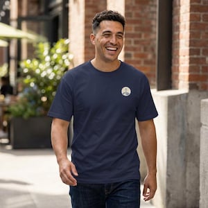 Vintage Lighthouse Logo Oversized Boxy Tee | Coastal Relaxed Fit T-Shirt