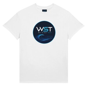 WST Techwave T-Shirt – Minimal Ocean Tech Tee – Cyber Coastal Design